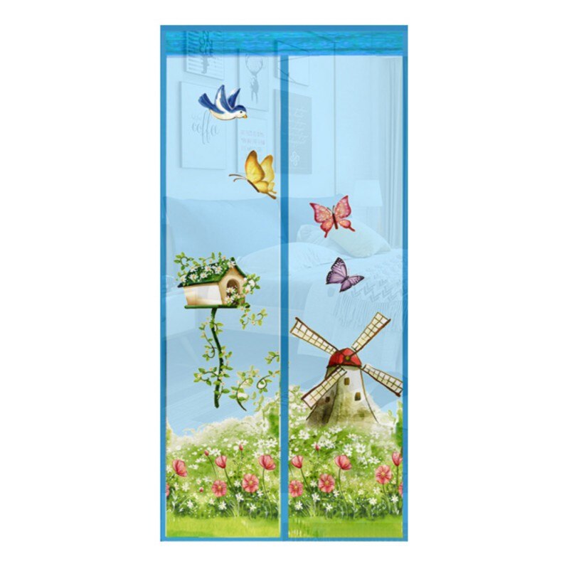 Mosquitera magnética de cifrado, cortina repelente de Mosquitos de estilo de casa con flores, evita que los mosquitos entre en el interior: 85L / 100x210cm