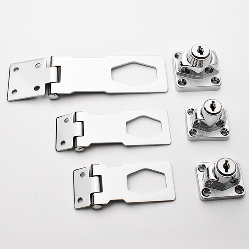 Hasp Lock Drawer Lock Closet Door Chrome Plated Metal Keyed Cabinet Latch Cupboard Desk Hasp Locks With Keys