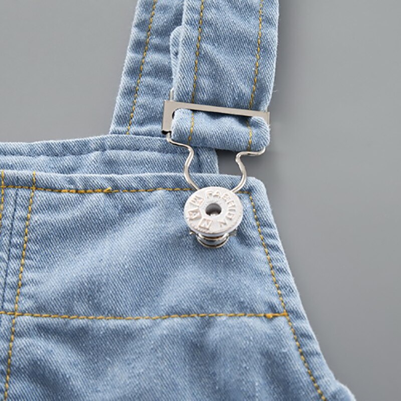 Småbørn baby drenge piger overalls blå denimbukser selebukser børn bomuld elastiske denimbukser overalls bukser