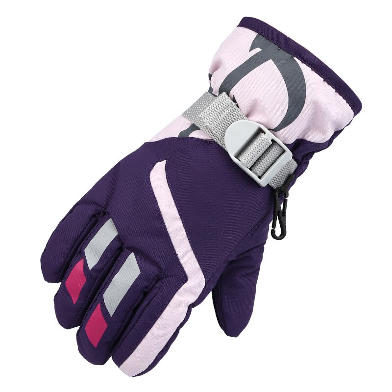 Crianças Luvas do Inverno Luvas Quentes Luvas de Esqui Snowboard À Prova D' Água 2020 Para Crianças-Full finger Luvas Cinta Luvas Para Esportes Ao Ar Livre: pirple