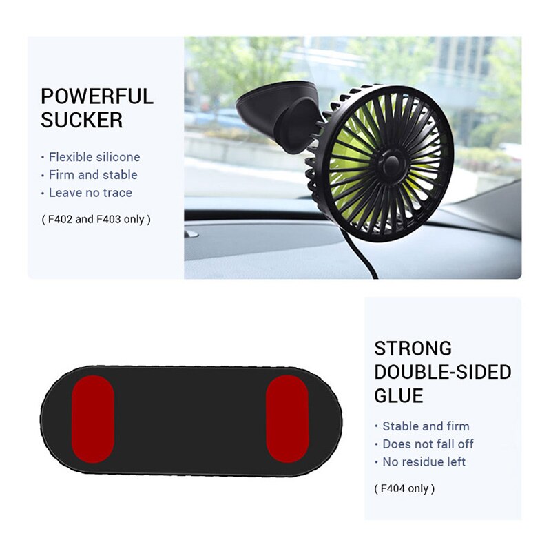 Ventilador de coche USB de 12V-24V para salpicadero, ventiladores de circulación de aire ABS de tres velocidades, ventilador de enfriamiento de verano, Ventilador de alto flujo de aire en accesorios de verano