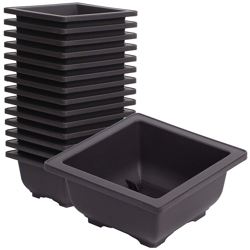 15 Pcs 4.7 Inch Bloempot, Vierkante Plastic Bonsai Training Pot, Bloem Succulent Bloempot Container, voor Tuin, Interieur, Hom: Default Title