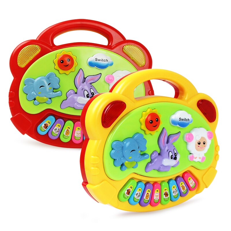 Juguete Musical con sonido de Animal de granja para niños, Piano de 2 colores, teclado con sonido de animales, instrumento Musical DS29
