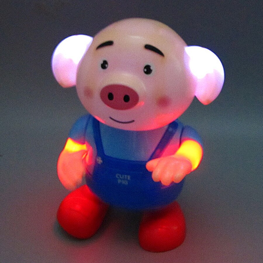 Electric Pig Dancing Robot Toys For Children Cute Funny Seaweed Dance Musical Flashing Intelligent Walking Toys Kids
