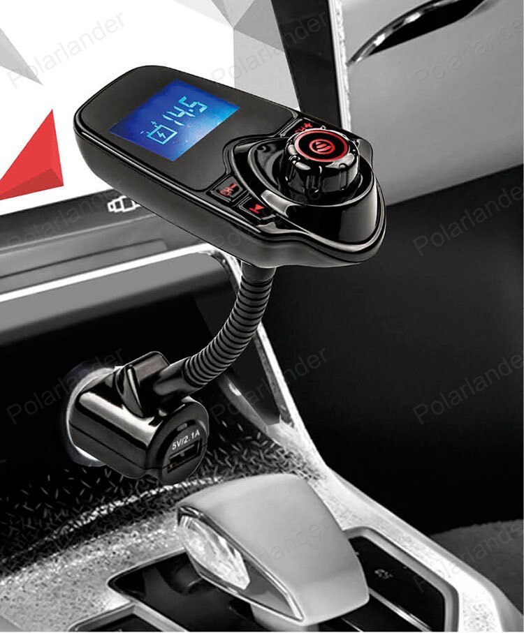 Bluetooth carkit bluetooth fm-zender  mp3- speler autokit oplader voor smartphone handsfree: Rood