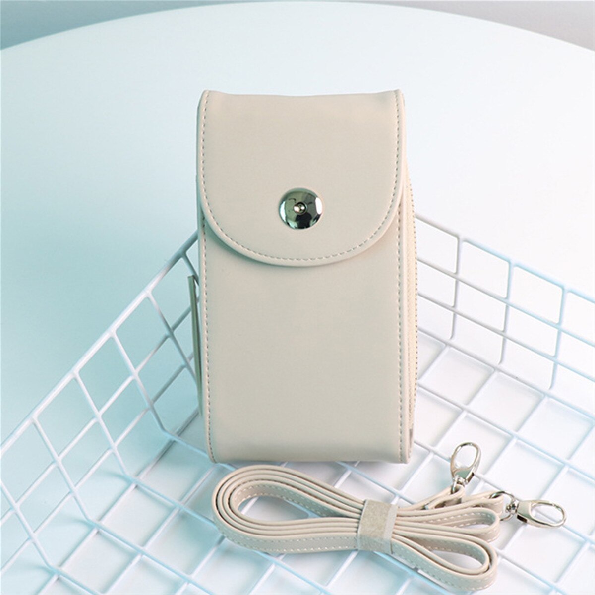 Petits sacs à bandoulière pour femmes sacs à main coréen Mini sac sacs de téléphone portable décontracté dames rabat sac à bandoulière féminin Bolsa: Off White