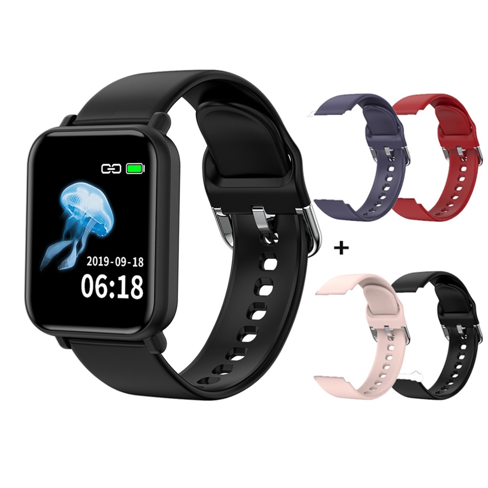 Colmi Smart Horloge IP68 Waterdichte Hartslagmeter Meerdere Sport Fitness Tracker Mannen En Vrouwen Fitness Tracker Pk B57: Black And 4 straps