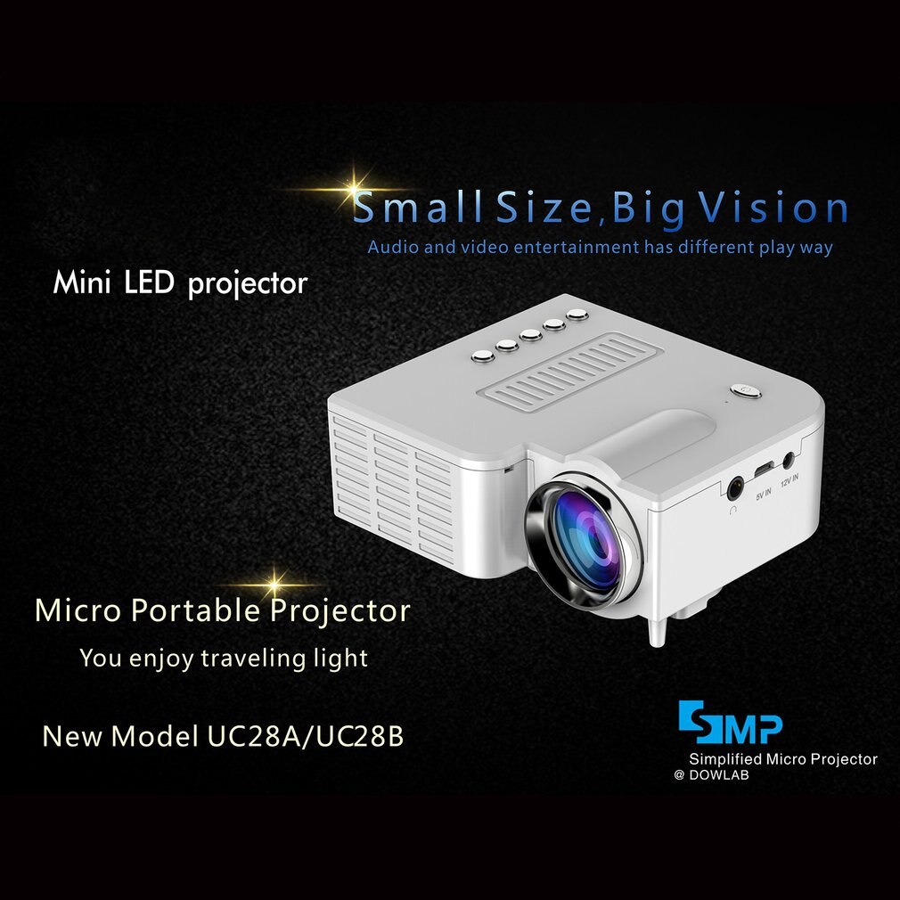 UC28C Home Projector Mini Miniature Portable 1080P Projection Mini LED Projector For Home Theater Entertainment