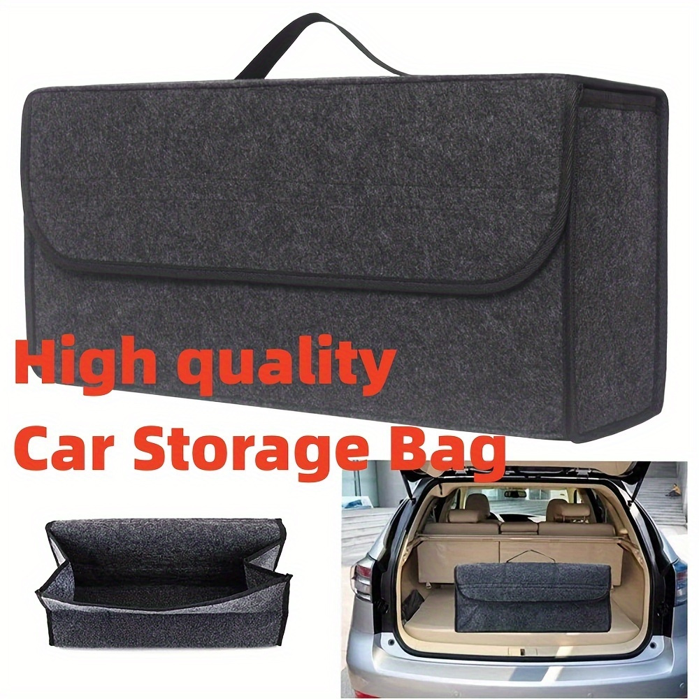 Car Trunk Organizer Car Organizer Bag Soft Felt Storage Box Car Storage Bag Large Anti Slip Compartment Boot Storage Accessories