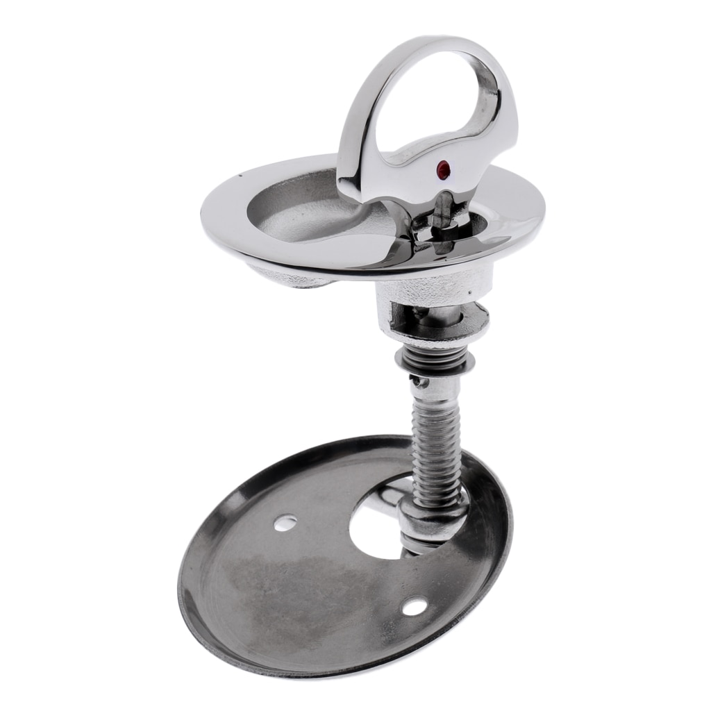 Polished Marine Boat Cam Latch 316 SS Hatch Pull W/ Turning Lock Lift Handle Boat Parts Accessories