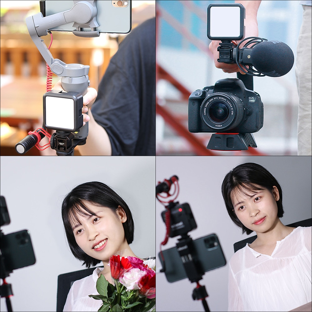 Ulanzi VL49 VL81 Mini LED Video Light Photography Lamp 6W Dimmable 5500K + Cold Shoe Mount for Canon Nikon Sony DSLR SLR Camera