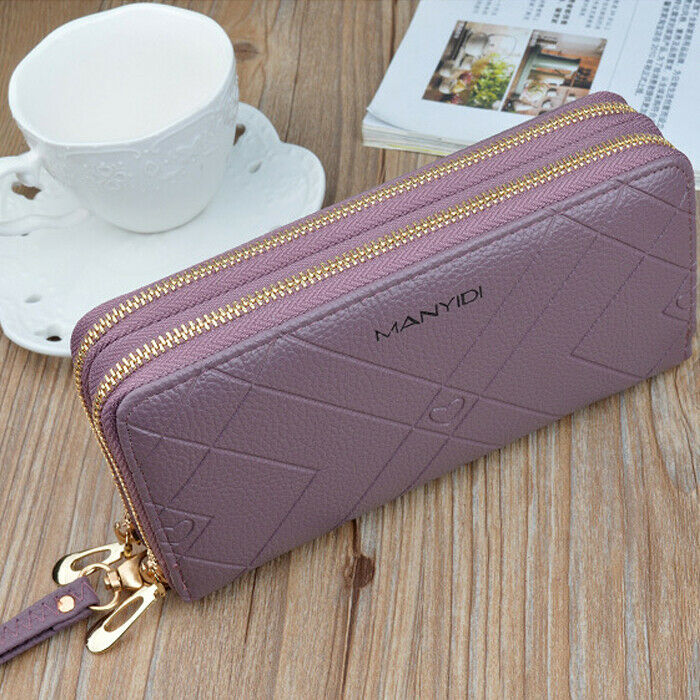 Noenname-null pochette pour femmes portefeuille en cuir synthétique polyuréthane porte-cartes long sac de téléphone sac à main sac à main bracelet