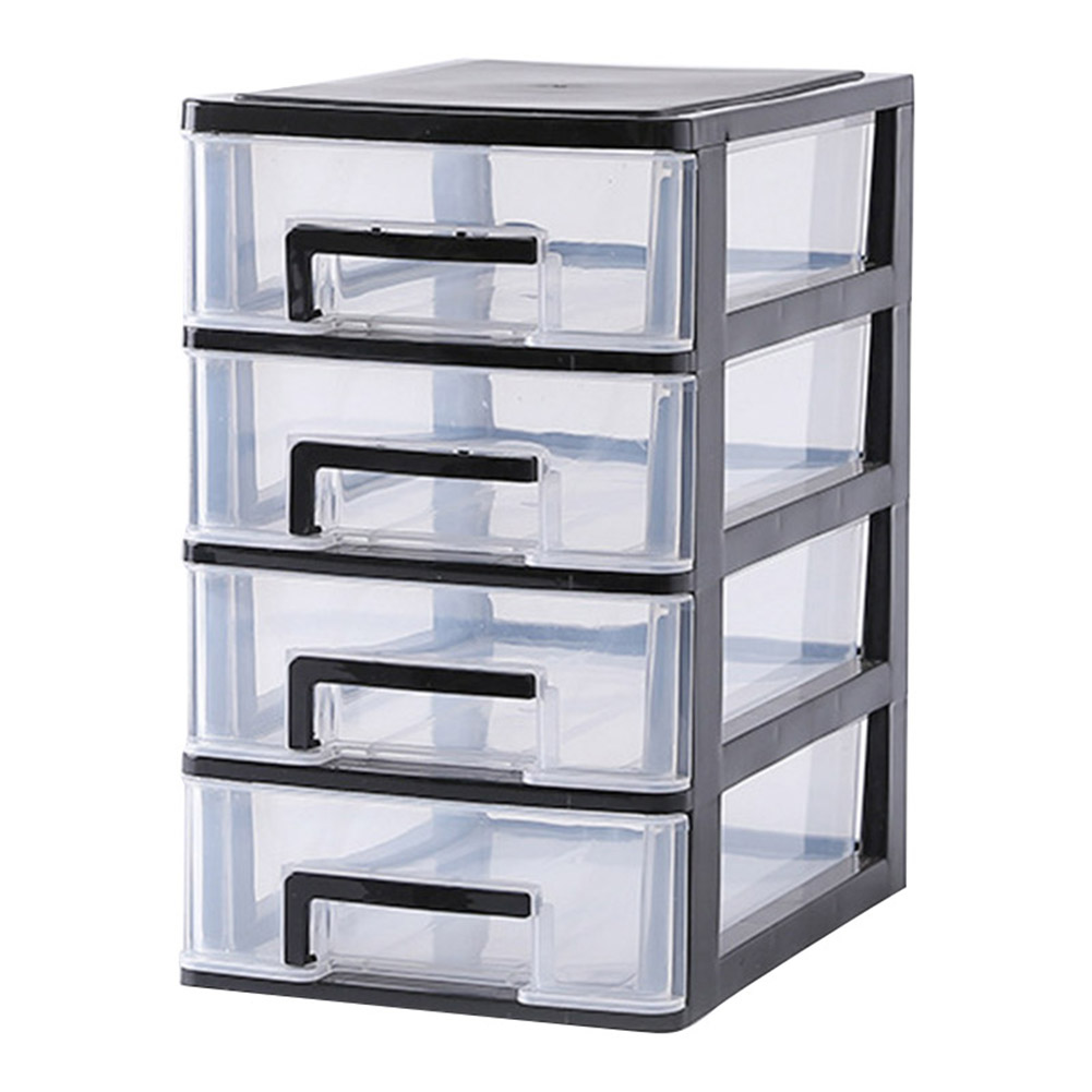 Plastic Desktop Drawer Transparent Sundries Small Objects Storage Case Organizer 3/4 Layers for Home Office Use EL
