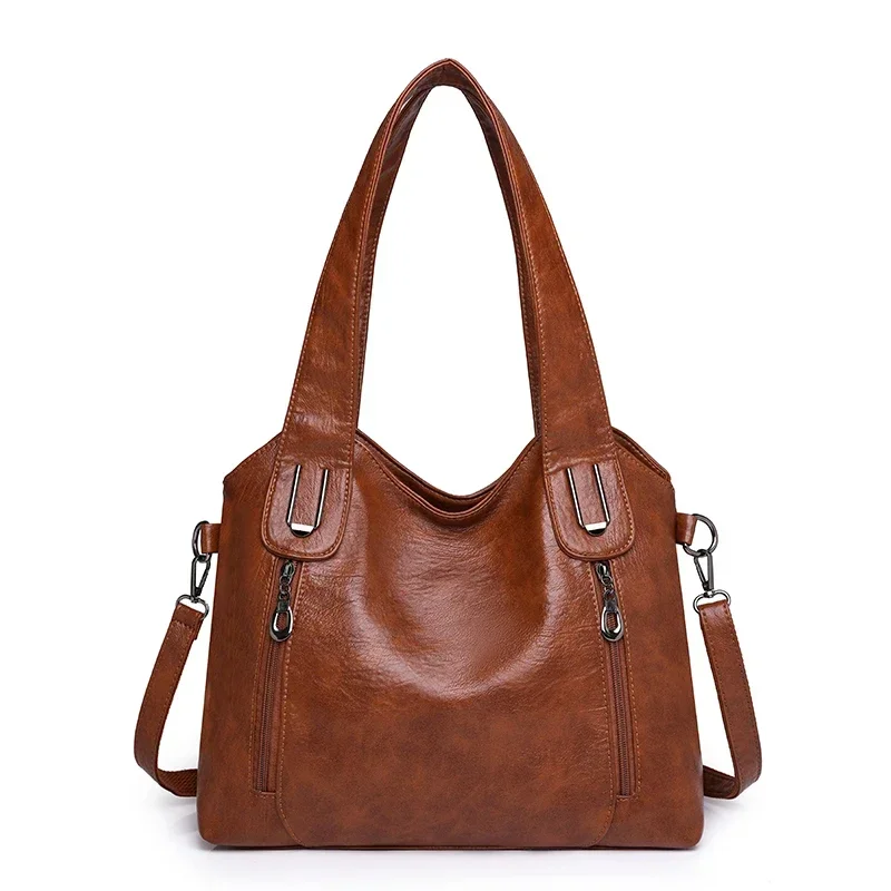 Bolsos de mano de Color sólido a la para mujer, bolso de mano de cuero suave, bolsos cruzados grandes informales para mujer, nuevas bolsas de mensajero de hombro: Transparente