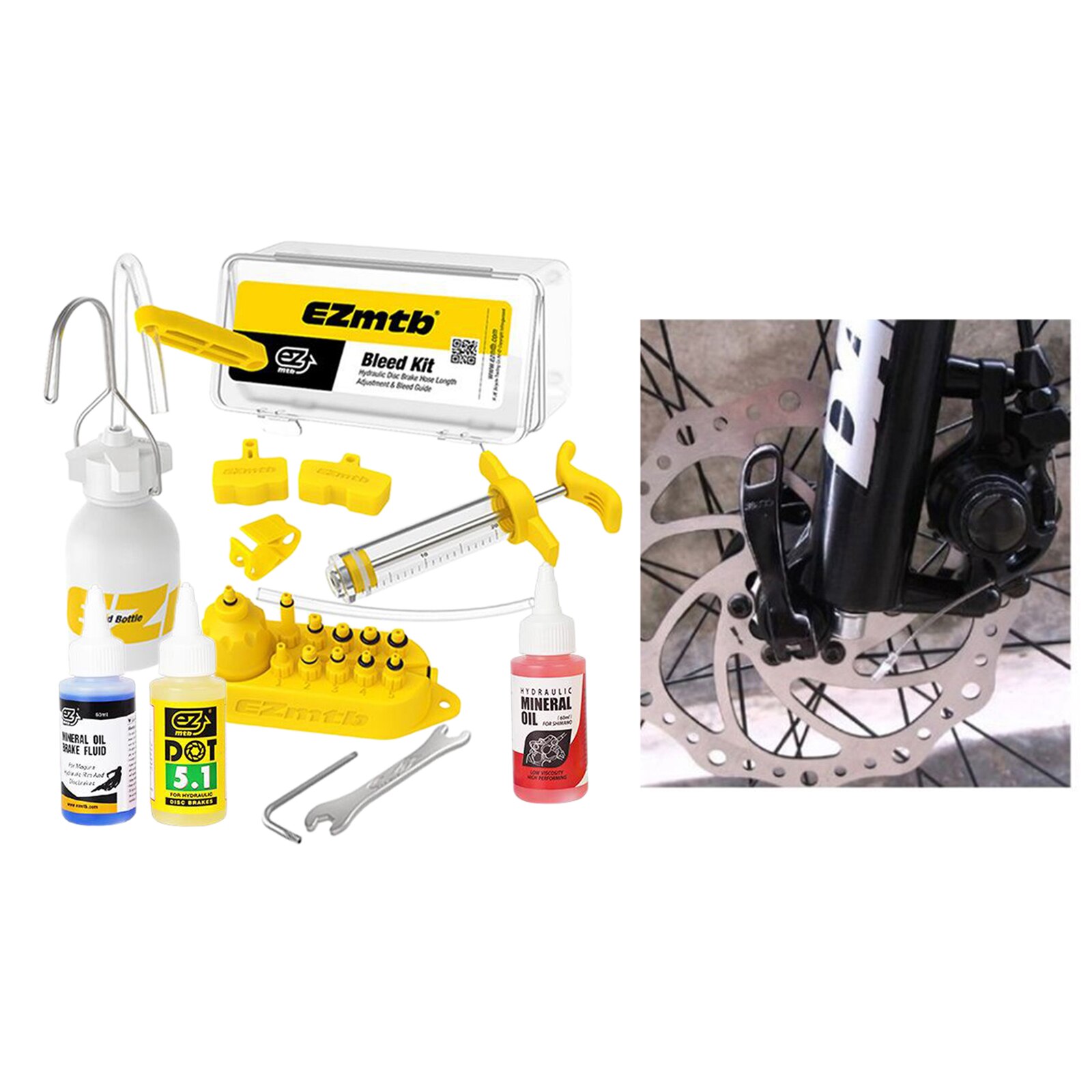 Kit de purge de frein à disque hydraulique, outils pour Shimano, fluide d&#39;huile minérale de 60ml