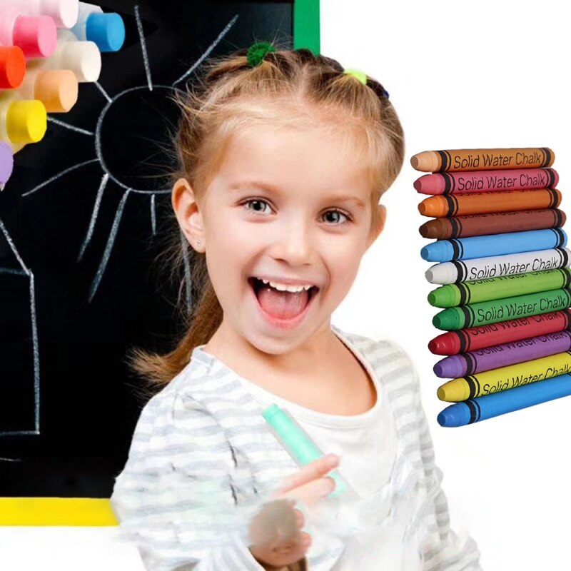 Craie Soluble dans l'eau Non toxique, 4/6/12 couleurs, dessin de peinture pour enfants et enseignants