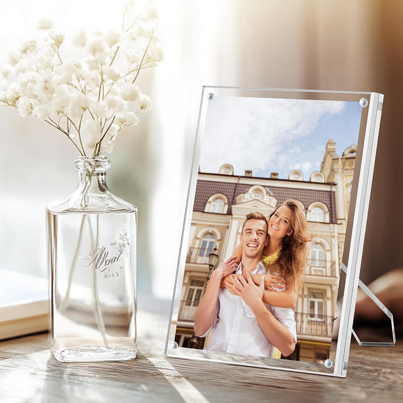 Ramki akrylowe na zdjęcia 6/7/8 cali, 1 sztuka, przezroczyste ramki na zdjęcia ze stojakiem, transparentne kostki, ekspozytor na biurko robić domu i biura.