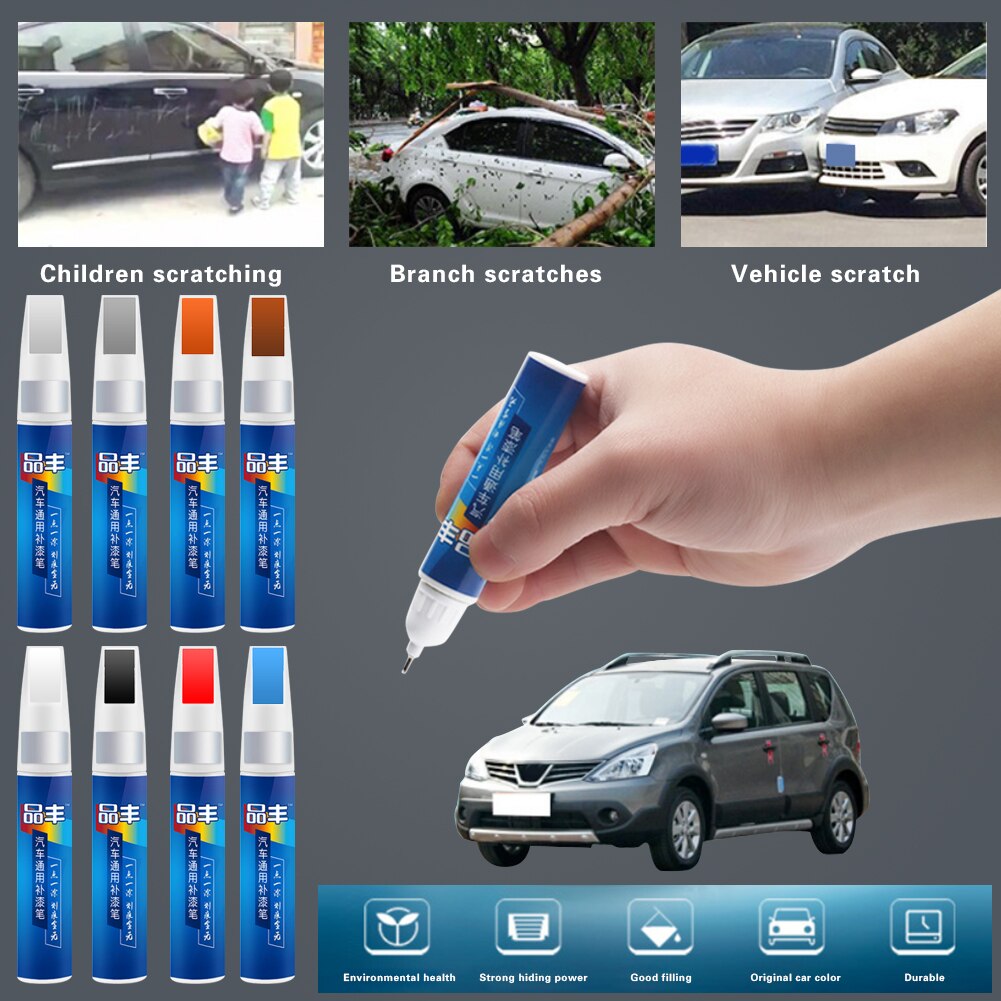 12ml bil lak pen universal vandtæt auto coat ridse klar fjerner reparation værktøj applikator auto bil lak pleje touch up penne