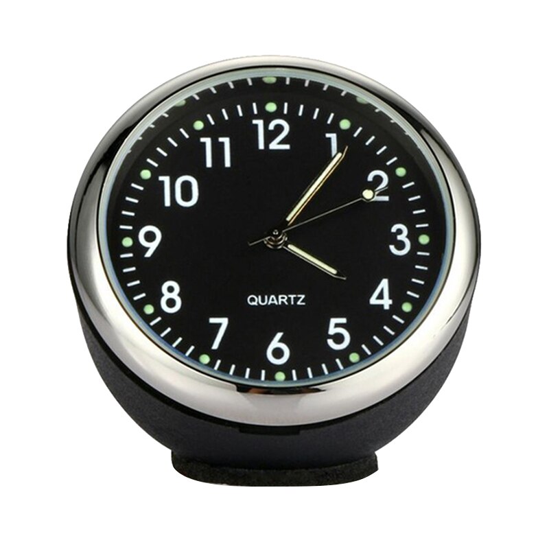 Mini Interior Car Auto Digital Clock Luminous Mechanics Quartz Watch Styling Car clock watch electronic watch time decoration: Black