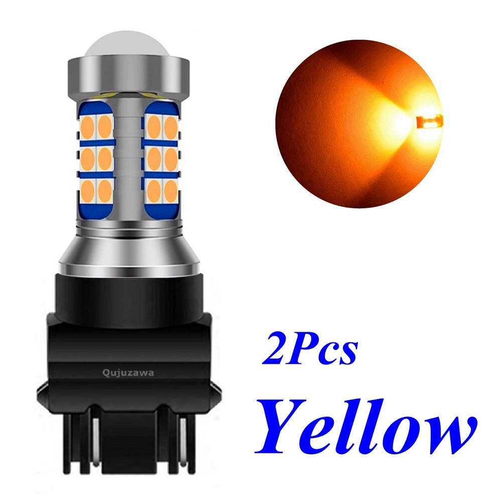 2PCS T25 3157 3156 P27/7W P27W Super Bright 3030 LED Car Brake Bulbs Auto Turn Signals Daytime Running Light Backup Reverse Lamp: Yellow