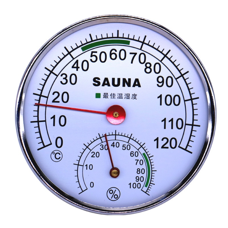 Termometer hygrometer termograf fugtighedsmåler hydrotermograf vejrstation til saunarum induktiv viser 0c-120c