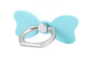 Bow Shape 360 Degree Metal Ring Finger Stand Bracket Holder For Smart Phone For iPhone6/6s/7 plus/8 for Samsung Huawei: Sky Blue