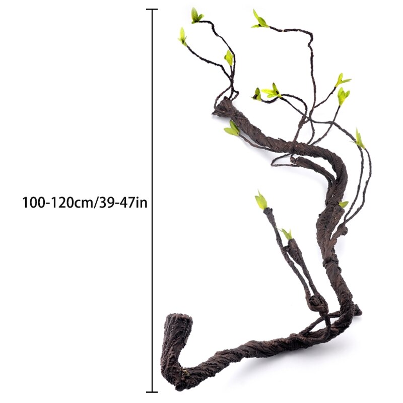 Artificial Reptile Plants for Climbing Lifelike Terrarium Plastic Jungle Bend Branches Vines Amphibian Habitat Ornaments