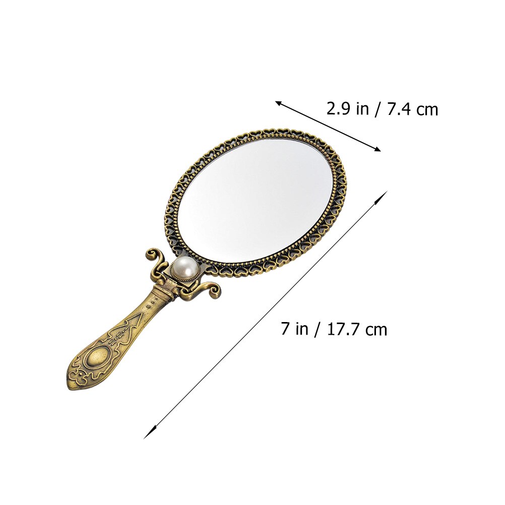 Espejo de maquillaje portátil para mujer, espejo de mano, decoración, Estilo Vintage, herramienta de maquillaje, 1 ud.