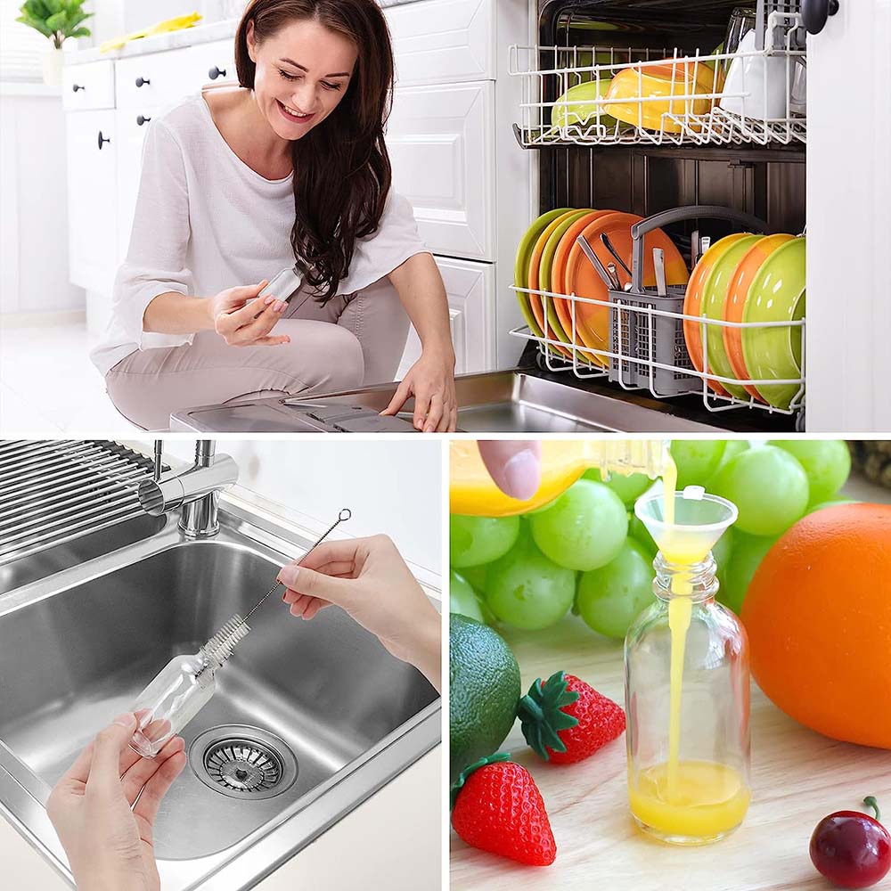 2oz kleine helderglazen flessen met deksels voor vloeistoffen, kleine korte potten met doppen Mini glazen sapflessen voor drankje, gemberschieten