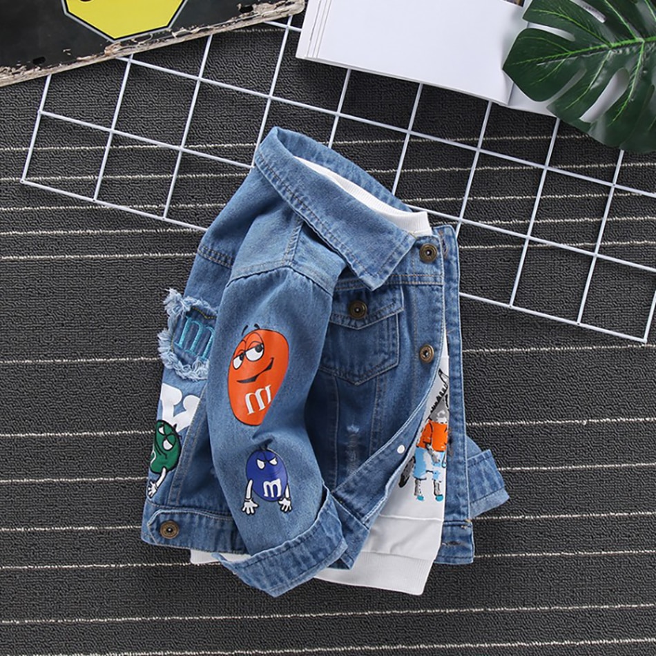 Kinder Denim Jacken für Mädchen Baby Mäntel Herbst Frühling Baby Mädchen Brief Bestickte Denim Jacke baby mädchen tops kinder jeans