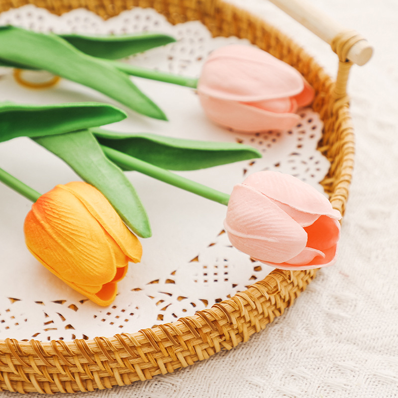 10 stk kunstig tulipanbukett hjem hagedekorasjon bukett bryllup brudebukett festlig fest håndverk vase plantedekorasjoner