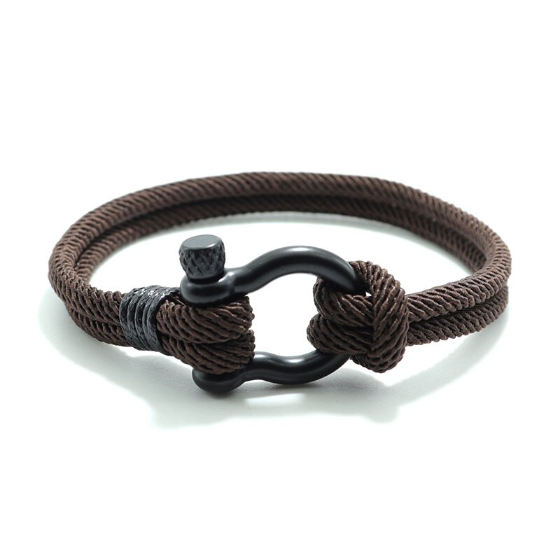 Nueva Pulsera para hombre, pulsera de cuerda de la suerte de 4mm para hombre, para novio, Brazalete de supervivencia al aire libre, Pulseira Masculina, Pulsera de cadena de cordón: Rojo óxido