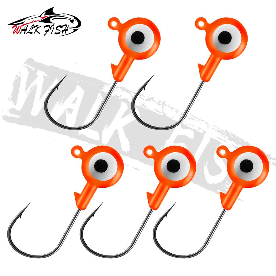 WALK FISH 5 Stück Jig-Kopf-Angelhaken, 1,75 g, 3,5 g Angelhaken, Bleikopf, Jig-Köder, harter Köder, weicher Wurm, Jighaken für weichen Wurm: 10 / Lila