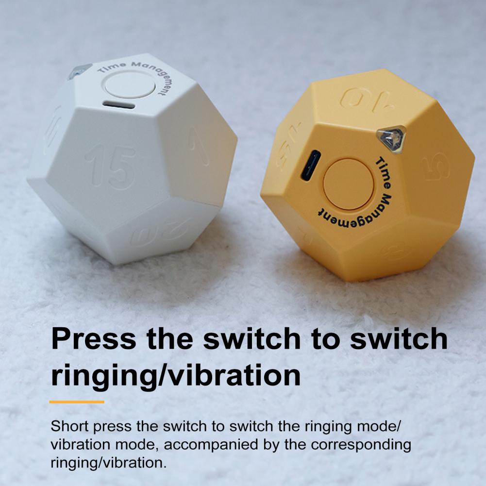 Multi Cube Timer 1/3/5/10/15/20/25/30/45/60/90 Minutes Setting Rotating Timer Vibration Reminder Modes Study Countdown Clock