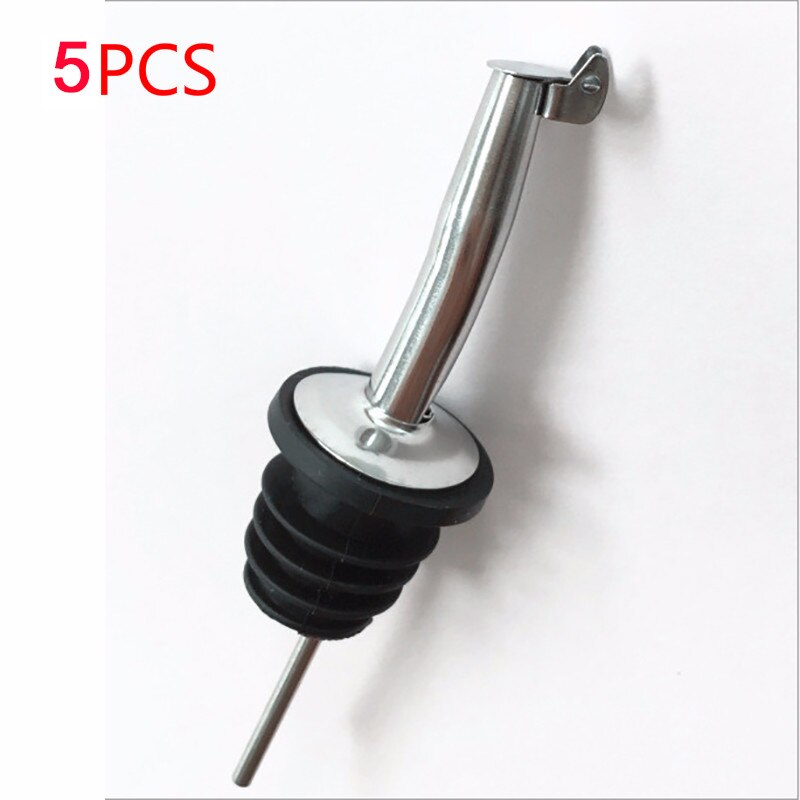 Stainless Steel Wine Pourers With Lid Environmental Protection Pour Spout Cocktail Shaker Pouring Device Wine Stopper Dispenser: 5pcs