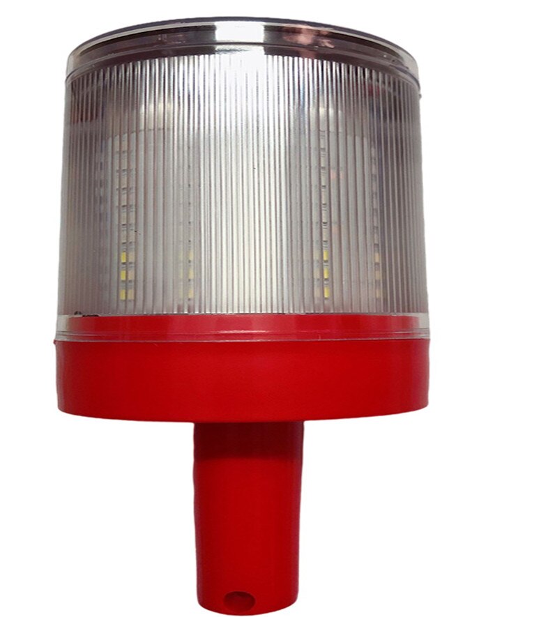 Solar Powered Light Control Warning Light Flashing Construction Safety Night Waterproof Indicater Light for Sea Fishing Boats: Red and white light