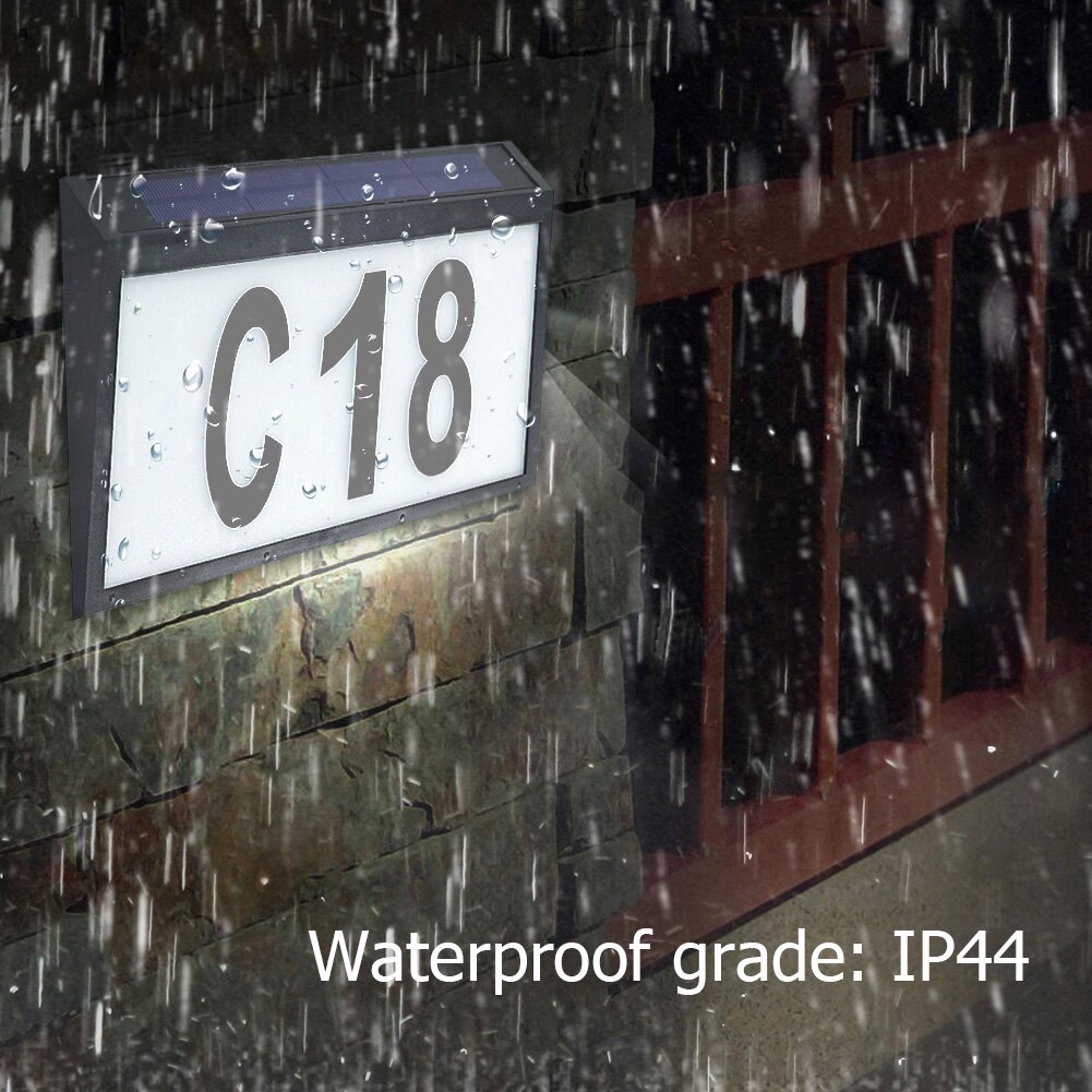 Doorplate Outdoor Led Solar Light Adres Huis Cijfers Letters Waterdichte Solar Lamp Thuis Tuin Veranda Deur Decoratie