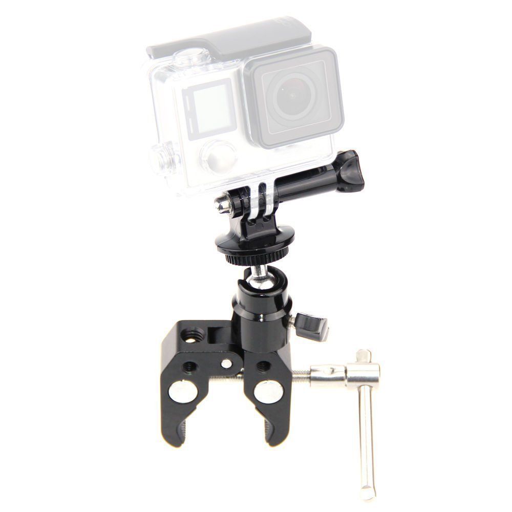 Universal Jaws Clamp Mount With Flex Neck For GoPro Hero 4/3+/2/1 – Adjustable Camera Clamp + Goose Neck
