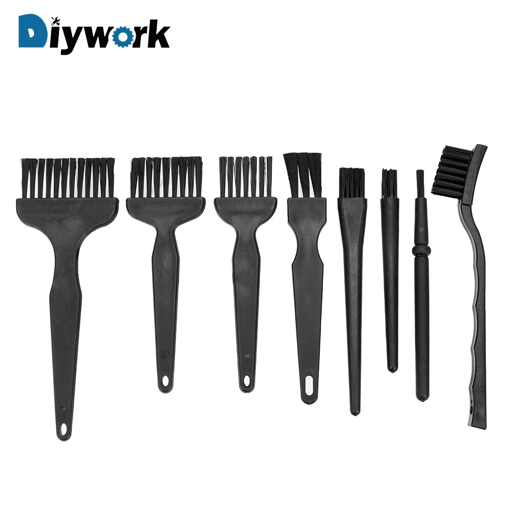 Diywork 8 Stks/set Dust Cleaning Brush Anti Statische Borstel Voor Mobiele Telefoon Tablet Pcb Bga Reparatie Werk Esd Veilig Synthenic fiber