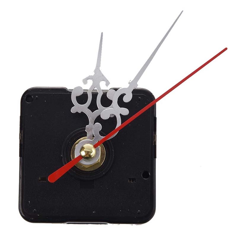 Clock Movement Mechanism with Silver Hour Minute Red Second Hand DIY Tools Kit