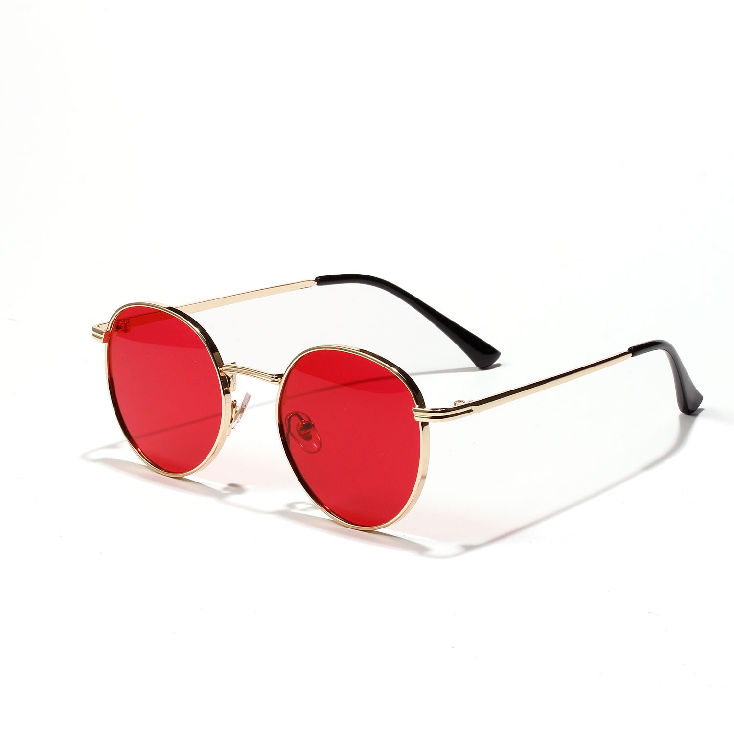 Elbru Vintage Ronde Zonnebril Vrouwen Ontwerpers Metalen Frame Zwarte Zonnebril Vrouwen Zomer Stijl Mode Zon Galsses: C1