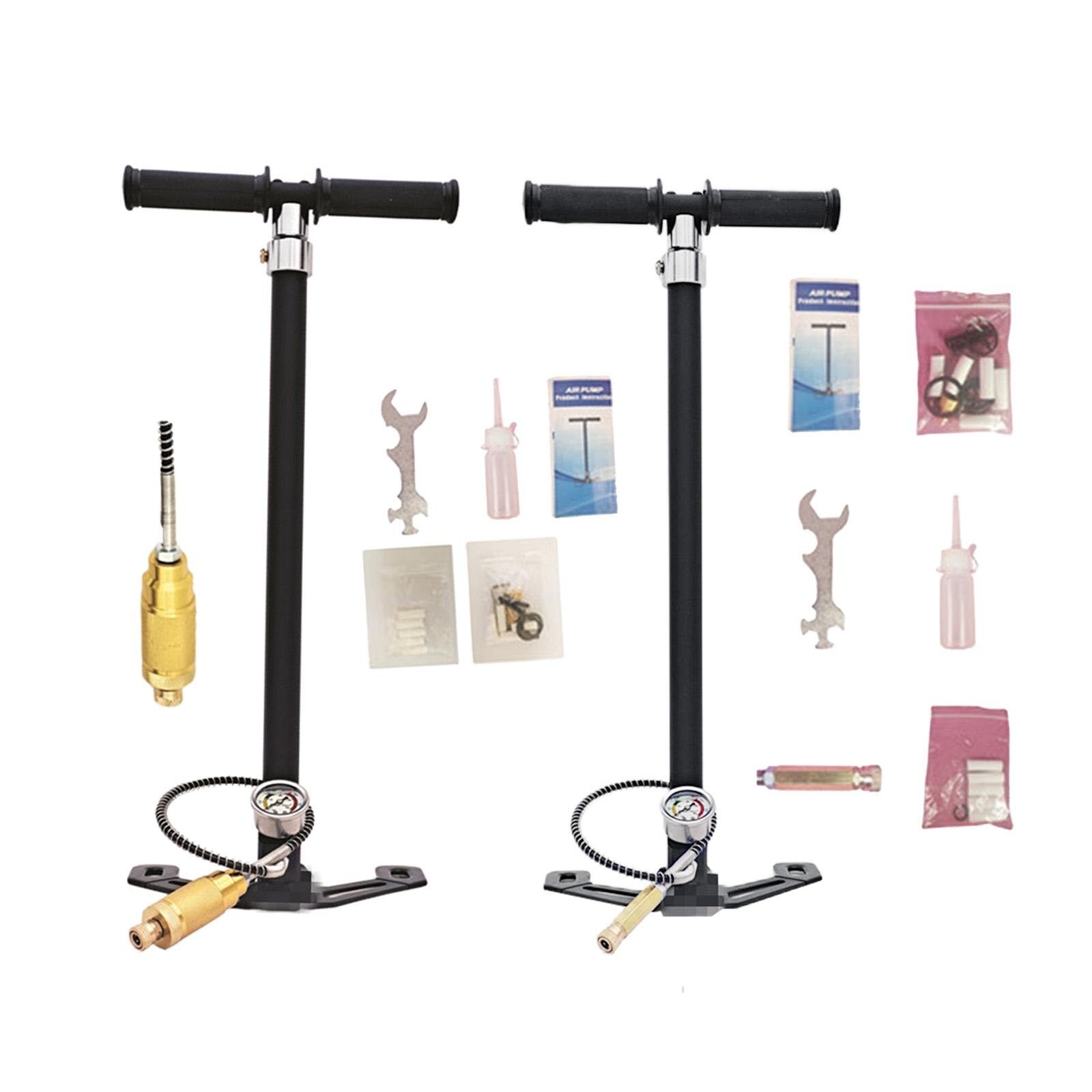 Portable High Pressure Shock Pump Shock Pump Bicycle Pump with Gauge Durable T-Handle 1Pcs for Bicycle Sport Motorcycles