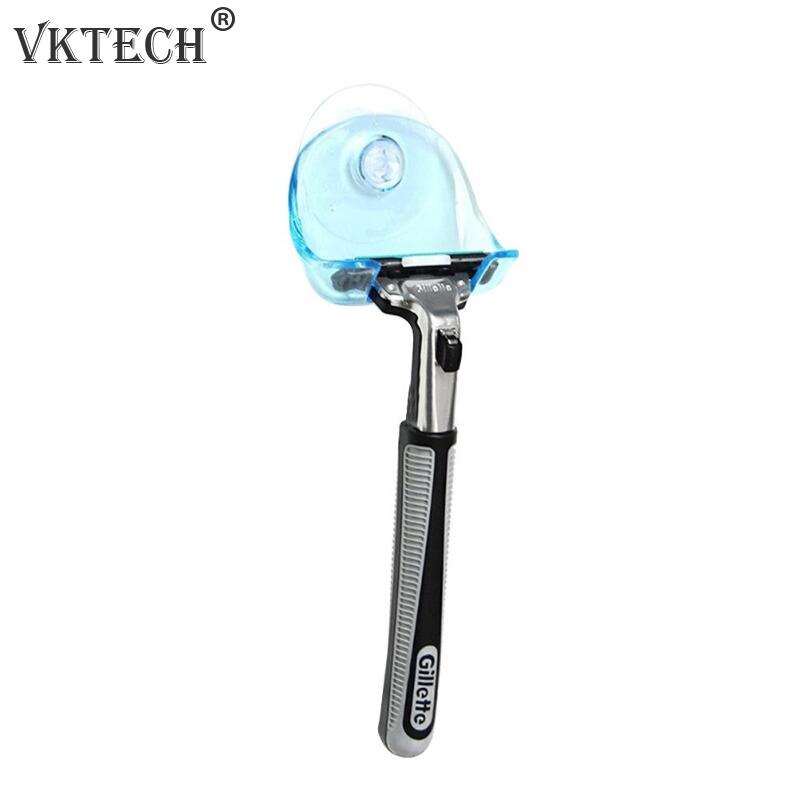 Colgador de cuchillas de afeitar ecológico, Super ventosa para rastrillo de afeitar, soporte para maquinilla de afeitar, rejilla almacenamiento para baño, estante, 1 ud.