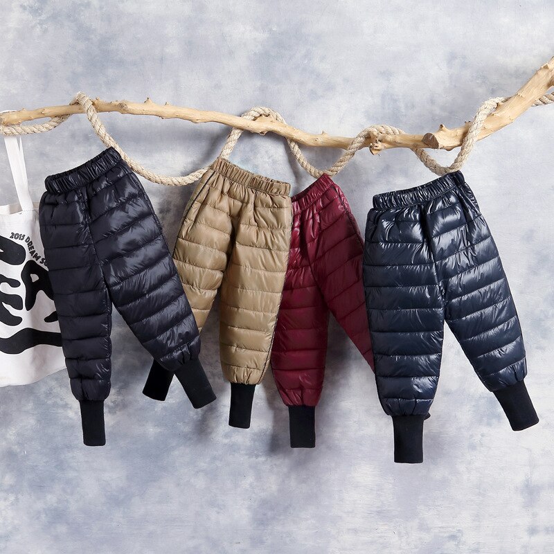 Winter Kinderen Beneden Katoenen Kleding Jongens Broek Meisjes Leggings Kinderen Warme Broek Winddicht Waterdicht Sneeuw Broek Voor Jongens