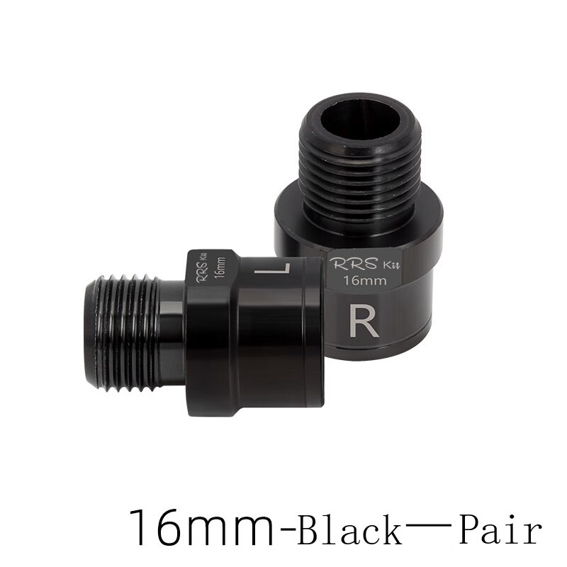 Rrskit Pedaal As Extender 16Mm/20Mm Fiets Pedaal As Extenders Stalen Fiets Pedaal Extension Bouten Spacers Voor mtb Racefiets: 16mm Black