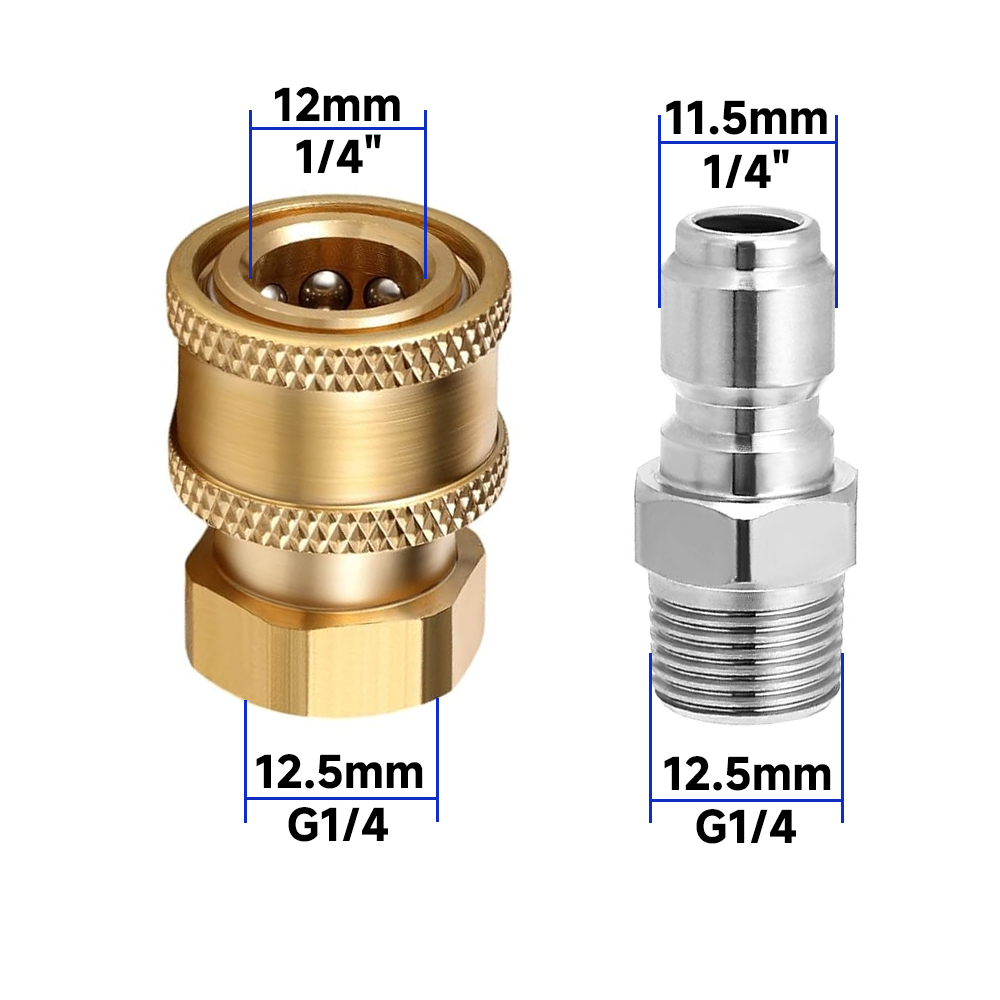 1/4 Inch Pressure Washer Couplers Quick Connect Male Female Connector Fittings Adapters Garden Urban Tool Irrigation Washing: light green
