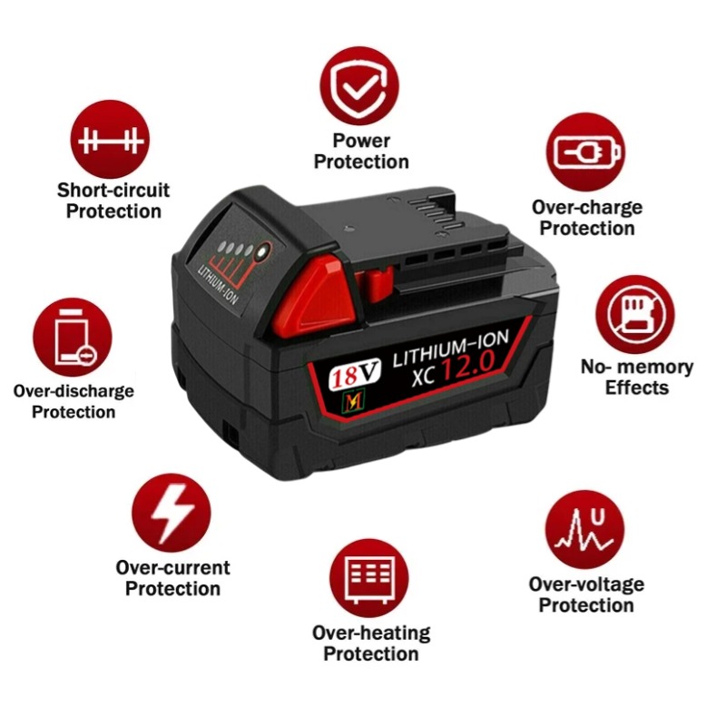 18V für Milwaukee m18 xc Ersatz-Lithium batterie 48-11-310 48-11-3100 48-11-3100 48-11-3100 48-11-22 400-22 400-20 411-22