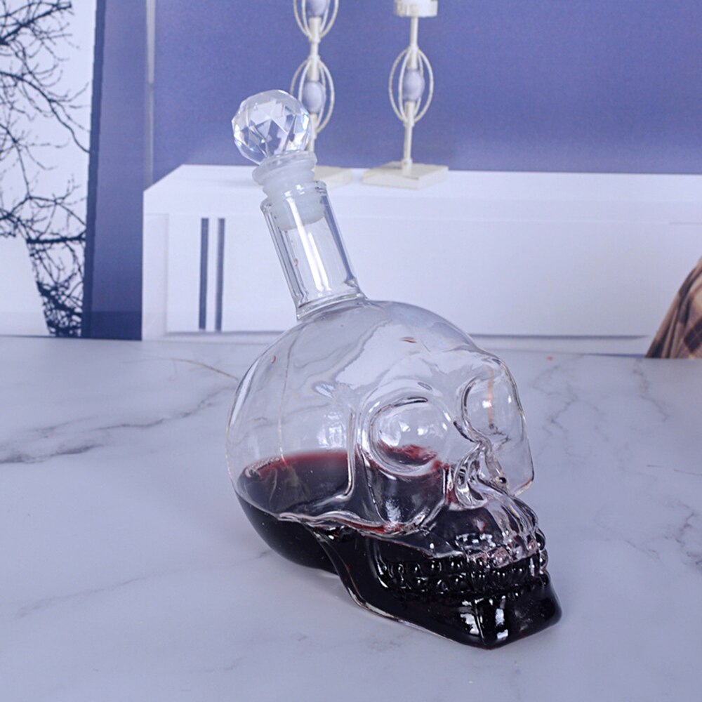 Crystal Skull Head Bottle Whiskey Vodka Wine Decanter Bottle Whisky Glass Beer Glass Spirits Cup Water Glass Bar Home 5: 350ml