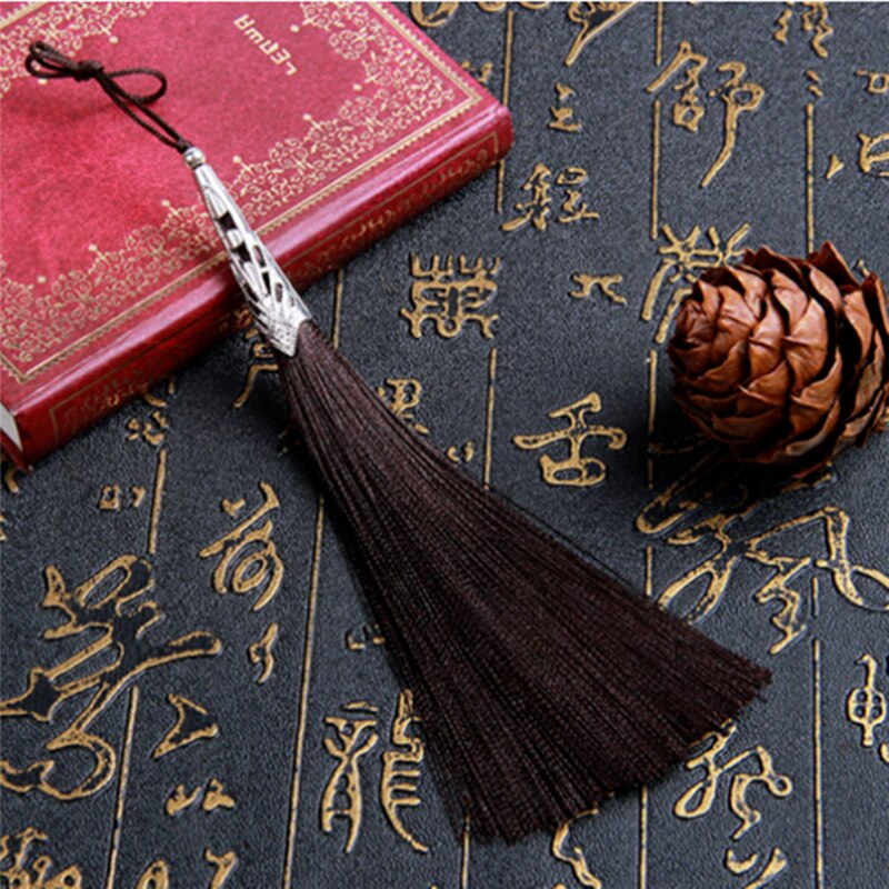 Tee itse 2 kpl sileä pystysuora pitkä tupsu riipus korvakorut korut tarvikkeet 13cm askartelu: Ruskea  -2 kpl