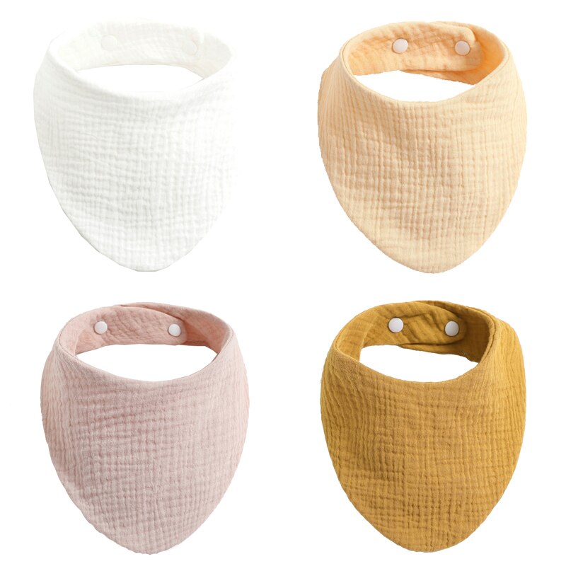 4Pcs/ Lot Cotton Baby Bibs Adjustable Triangle Newborns Saliva Towel Toddler Baby Boys Bib Burp Cloth Scarf Baby Shower: WKD40003